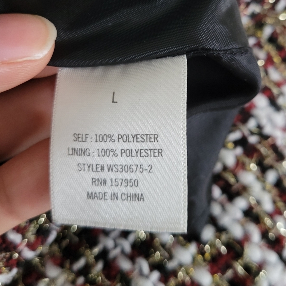 Francescas ALYA Darla Burgundy Plaid Tweed Festive Old Money Mini Skirt - Picture 7 of 8